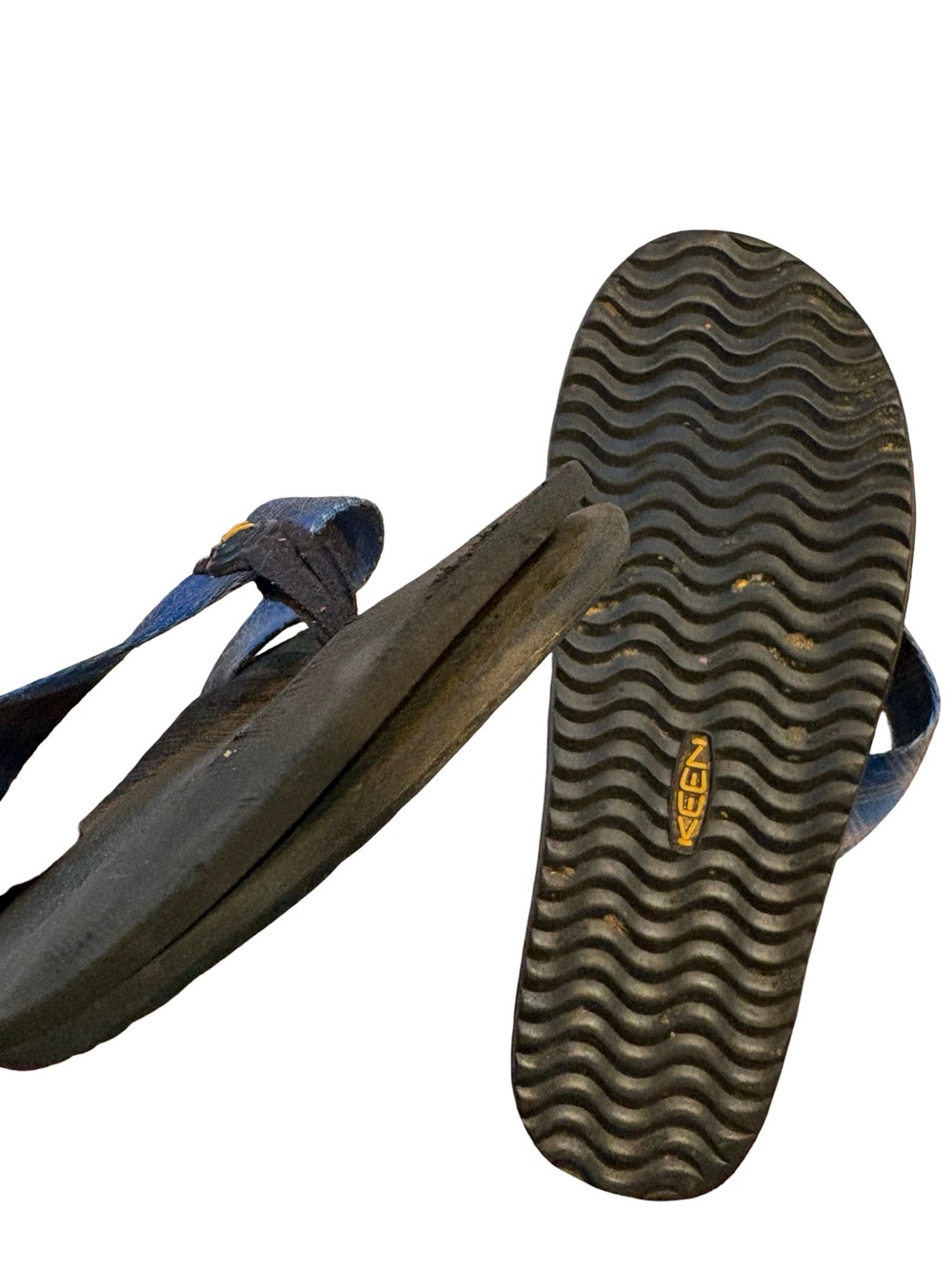 Blue Plaid Flip Flops - Keens - Picture 3 of 6